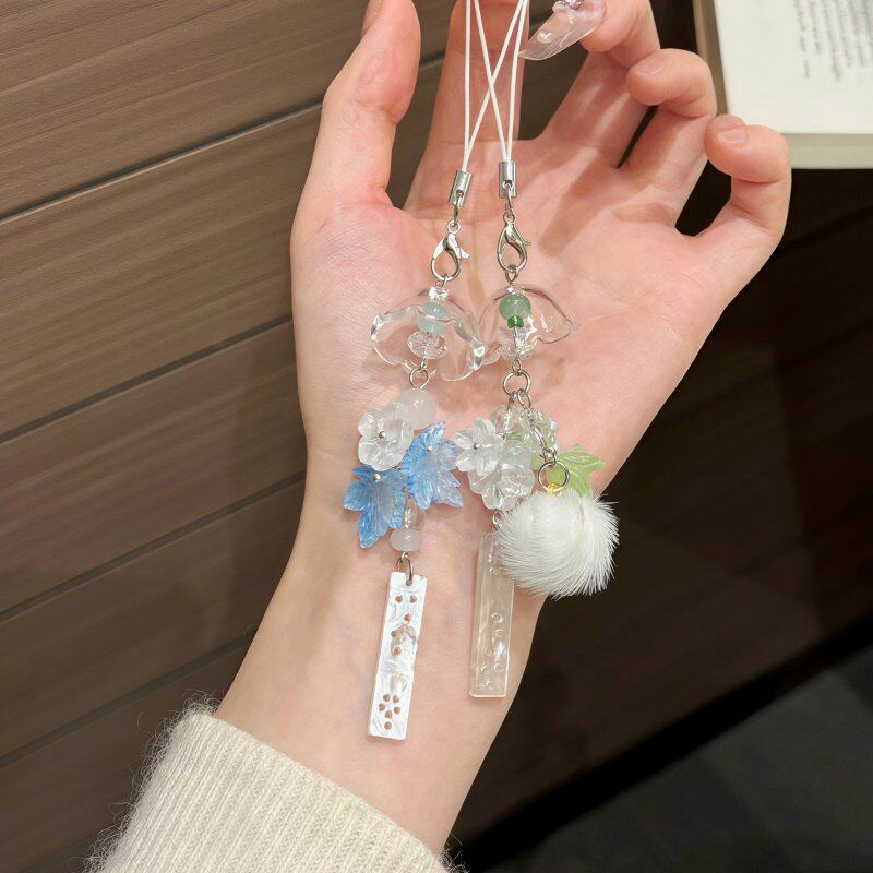 茉莉花风铃挂件ins高颜值手机链包包挂饰钥匙扣挂绳情侣闺蜜礼物