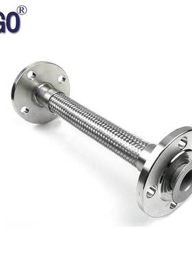 金属编织软管波纹+编织304不锈钢碳钢法兰长200mmBWG-16CPN16D