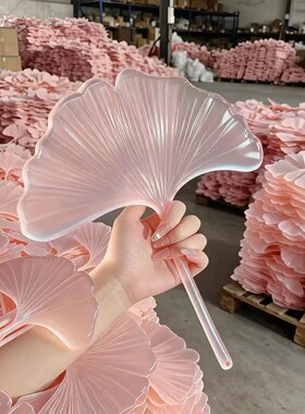 扇子夏天凉快耐用银杏叶扇子大号加厚手摇扇防摔轻便文艺适合拍照