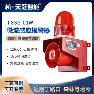 01W微波感应声光报警器工厂路口人物体移动感应语音提示器 TGSG