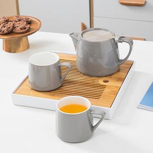 陶瓷大容量一壶两杯小茶盘带过滤酒店家用泡茶咖啡水果茶茶具套装