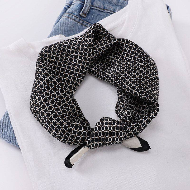 定制logo真丝丝巾女士桑蚕丝小方巾时尚优雅领巾发带百搭礼盒装