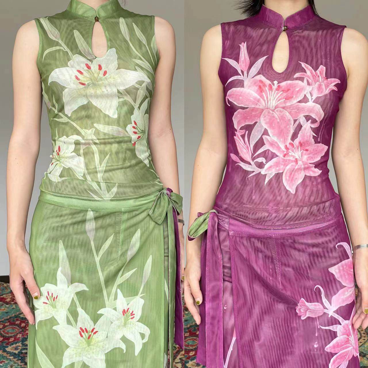 젖은꼬리｜뉴차이나리 양면 치파오