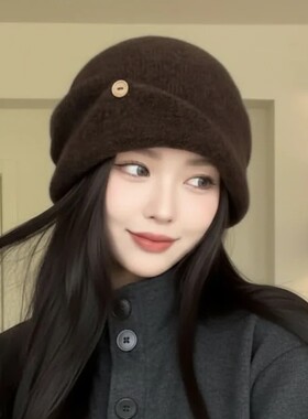 秋冬保暖大头围显脸小堆堆帽女士