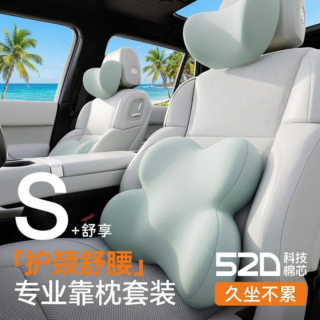 德国汽车头枕车用靠枕颈枕靠垫车内座椅车枕头腰垫护腰护颈枕腰靠