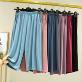 薄款 休闲裤 睡裤 女夏季 阔腿裤 外穿宽松短裤 运动裤 莫代尔七分裤 大码