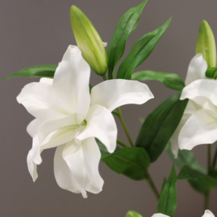 仿真花高品质重瓣百合花PU手感百合花家居摆件插花花艺花材摄影