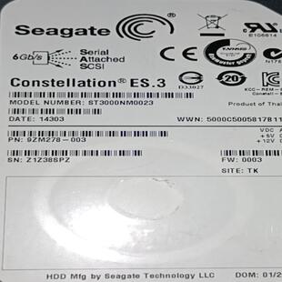 希捷3TB硬盘SAS ST3000NM0023 ST3300