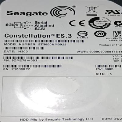 希捷3TB硬盘SAS ST3000NM0023 ST3300