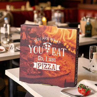 原创新品一次性美式商用野餐外卖加厚三层瓦楞锡纸比萨打包盒定制