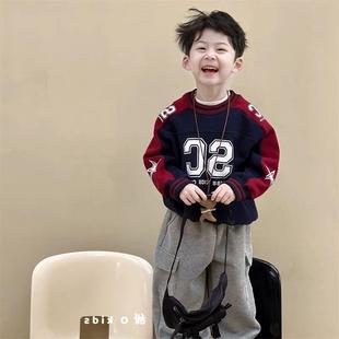 春秋季男童韩版帅气洋气超好看2025新款儿童潮酷宝宝卫衣裤子套装