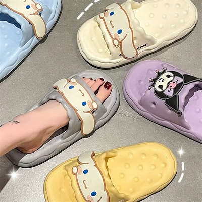 玉桂狗卡通可爱EVA厚底防滑凉拖鞋6419浴室网红洞洞少女心