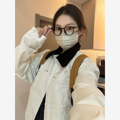 覆古巴恩风工装夹克外套女款秋季宽松休闲初秋穿搭翻领撞色棒球服