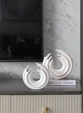 轻奢创意工艺品摆件现代简约样板间售楼处家居花瓶花器雕塑饰品