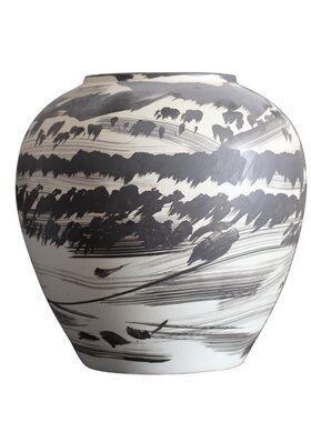 手工陶瓷大花瓶摆件创意客厅餐桌插花电视柜家居干花装饰品