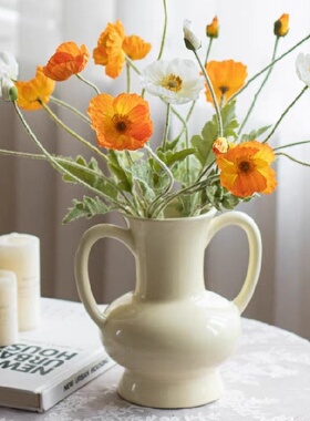 法式复古陶瓷花瓶感插花花器客厅餐桌家居装饰摆件