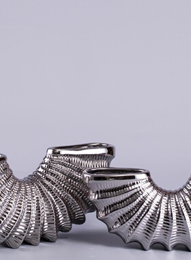 现代简约北欧陶瓷花瓶摆件客厅餐桌水培干花插花金属色家居装饰品