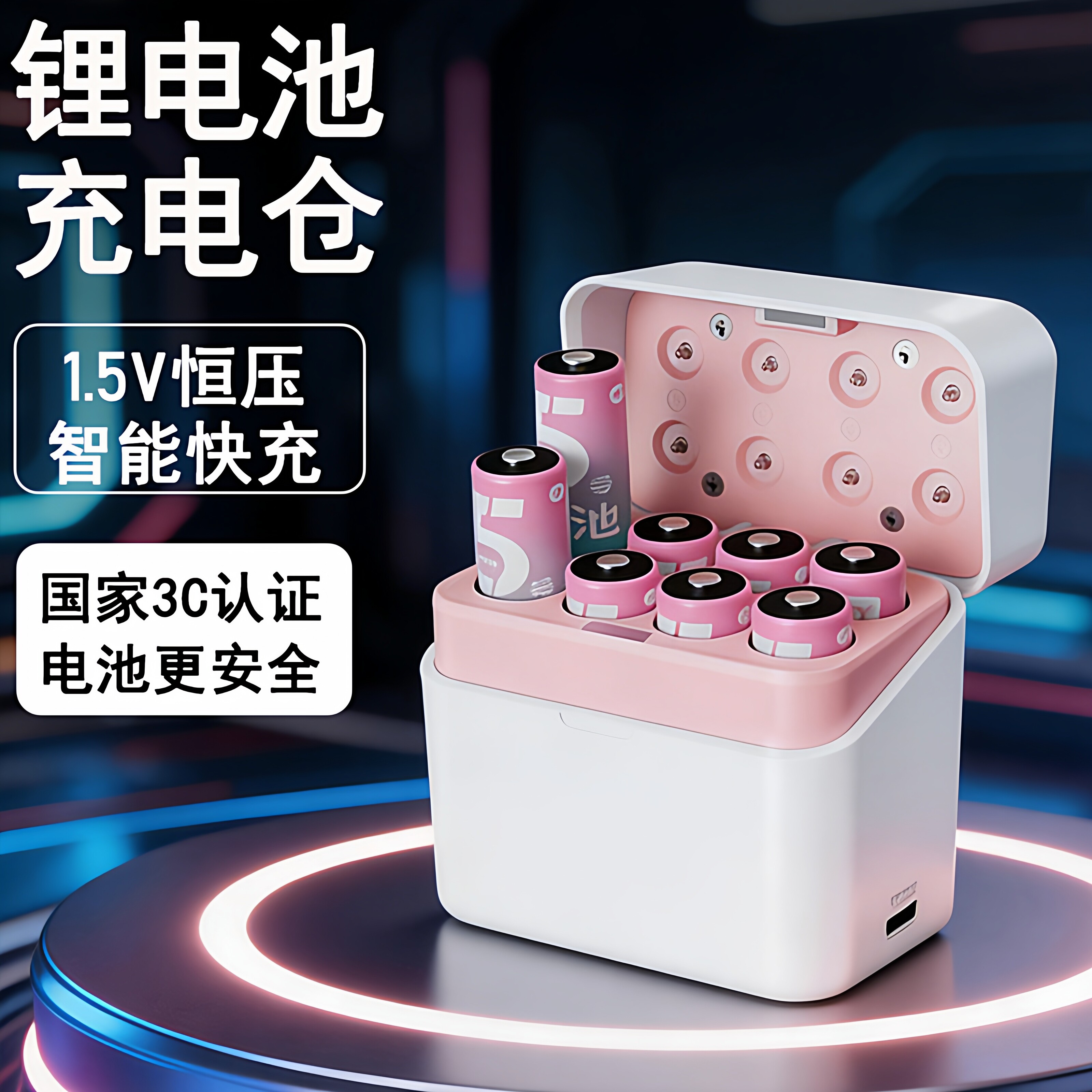 充电1.5V电池5号7号大容量 玩具五七号通用锂电池充电器