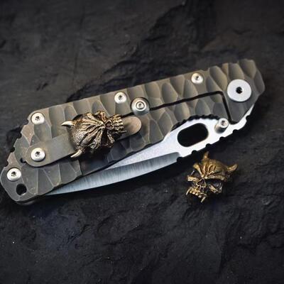 Meteor黄铜骷髅背夹户外装备折刀
