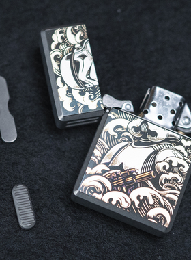 METEOR二代钛合金打火机 阿努比斯 风暴兵 西藏财神 富贵花 雕刻