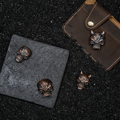 Meteor紫铜Yaksa骷髅EDC夹