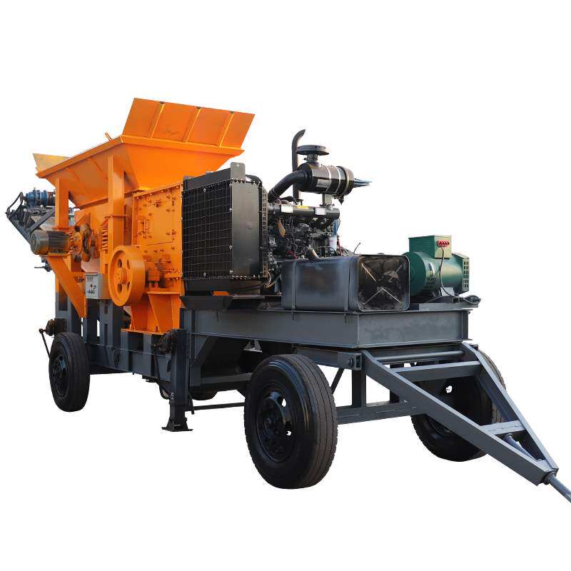 商用移动式粉碎机破碎大型锤式石头建筑垃圾制砂打粉机工业