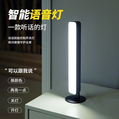 智能语音台灯控制灯USB声控灯感应灯led插口小夜灯一体床头灯