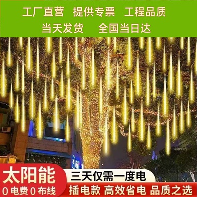 led流星雨树灯庭院街道彩灯圣诞节装饰灯户外防水流星雨流水灯