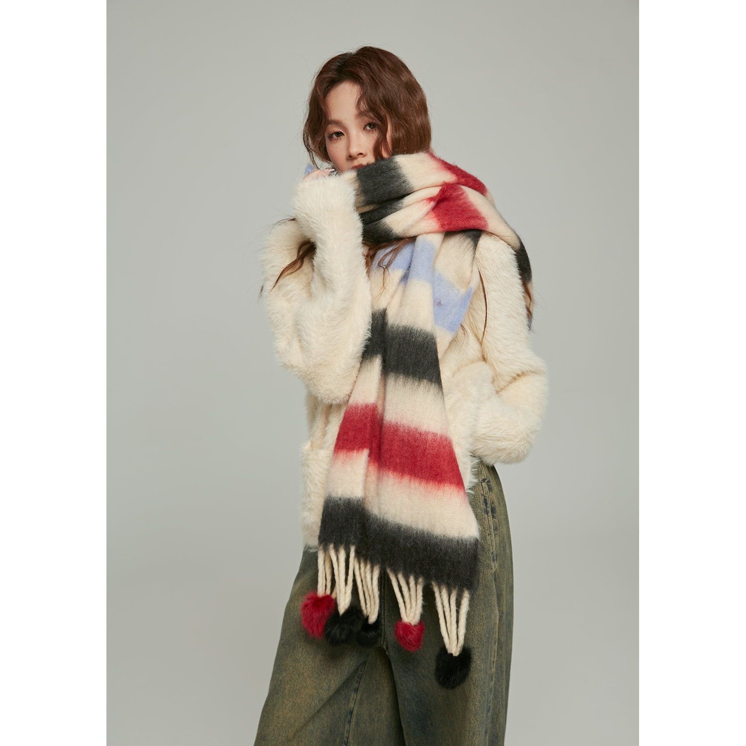 ablueberry多巴胺彩虹围巾