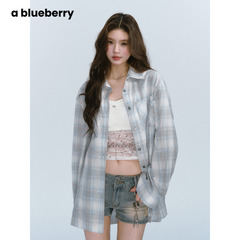 ablueberry韩版辣妹格子防晒衬衫女薄款轻奢高级感宽松轻薄上衣夏