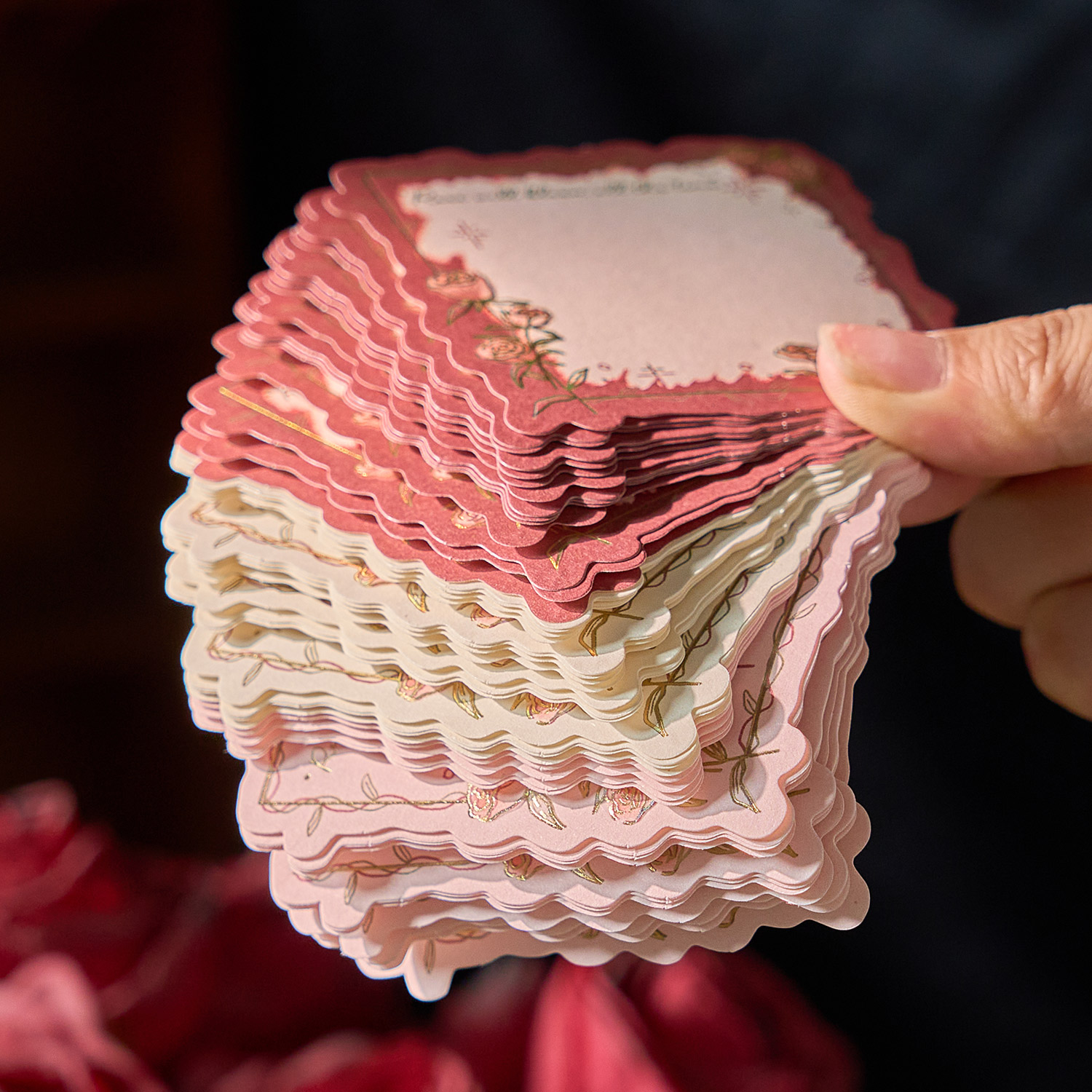 半忆玫瑰立体浮雕烫金便签纸