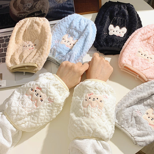 秋冬季上学学生耐脏可爱防污袖套保暖套袖羽绒服成人短款护袖套袖