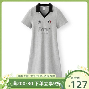 针织衫 森马夏季 百搭简约POLO衫 女款 连衣裙101325114050 A字裙经典
