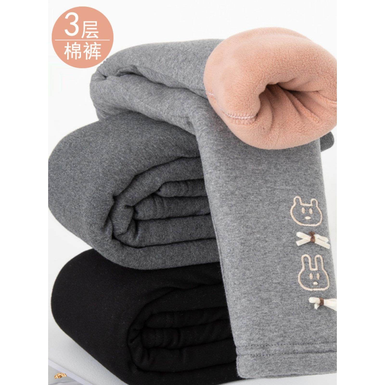 儿童棉裤冬季男女童三层加绒加厚打底裤外穿超厚宝宝一条过冬保暖