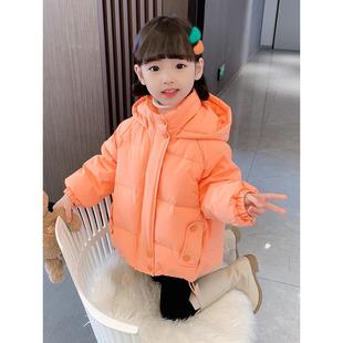 女孩羽绒服冬季2024新款儿童白鸭羽绒加厚婴儿连帽保暖夹克冬季服
