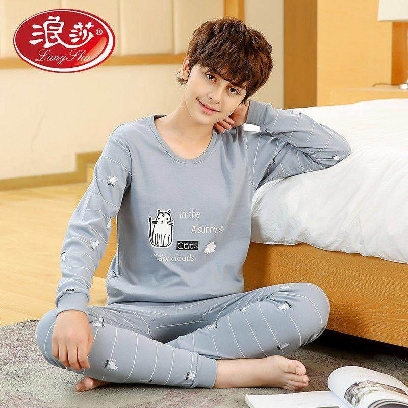 青少年男童春秋内衣睡衣纯棉秋冬保暖儿童秋衣裤保暖内衣套装