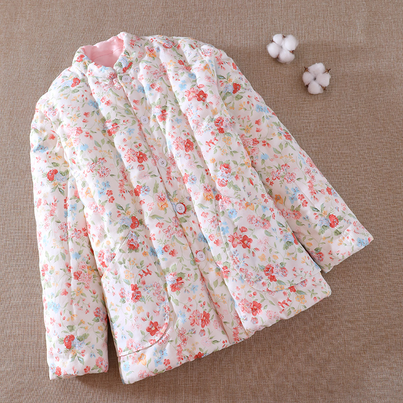 纯棉花手工棉袄女加厚保暖居家外穿宽松碎花外出棉衣冬季女装棉服