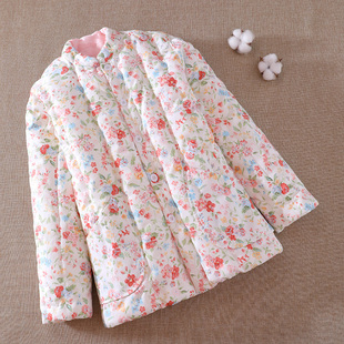 纯棉花手工棉袄女加厚保暖居家外穿宽松碎花外出棉衣冬季女装棉服