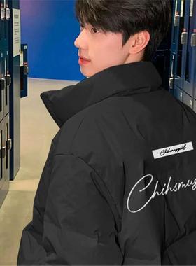 2025新款潮流立领棉服男加厚保暖面包服黑色拉链棉袄外套青年冬季