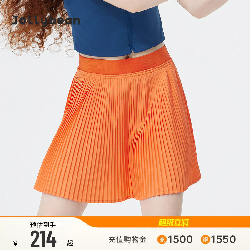 jollybean | 女童半裙26夏网球透气凉感细褶裙裤【tennis bean】图片