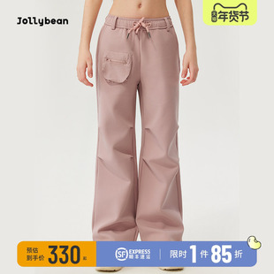 jollybean丨女童加绒工装伞兵裤25秋冬儿童防风保暖户外运动长裤