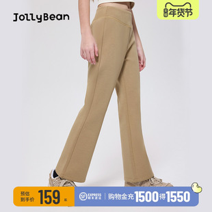 jollybean丨女童加绒空气层四面弹喇叭裤25秋冬款保暖弹力喇叭裤