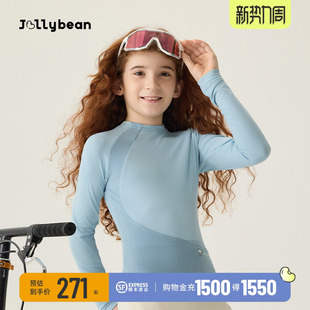 吸汗透气拼接口袋骑行服上衣 新款 jollybean 女童骑行服25秋季