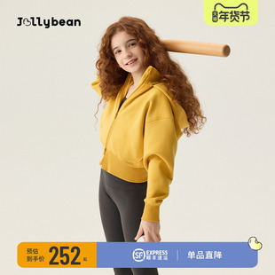 jollybean丨女童外套25秋冬空气层加绒收腰连帽夹克【空气布丁】