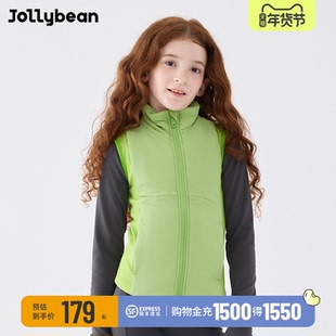 jollybean丨女童修身拼接棉马甲25秋冬款儿童立领轻薄保暖背心