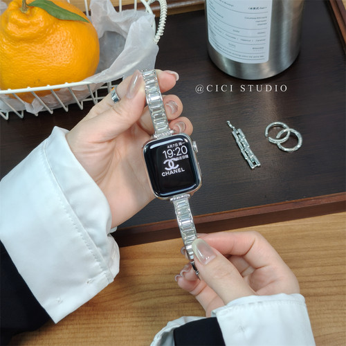 iwatch超闪仙女钻金属手链式表带