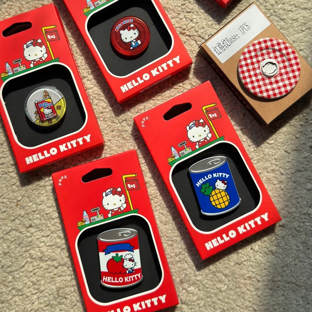 高版pop卡通可爱kt猫磁吸支架伸缩气囊MagSafe手机啪嗒泡泡骚同款