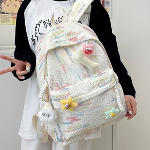 设计感书包初中女生ins风大容量背包高中生韩版高颜值小众双肩包