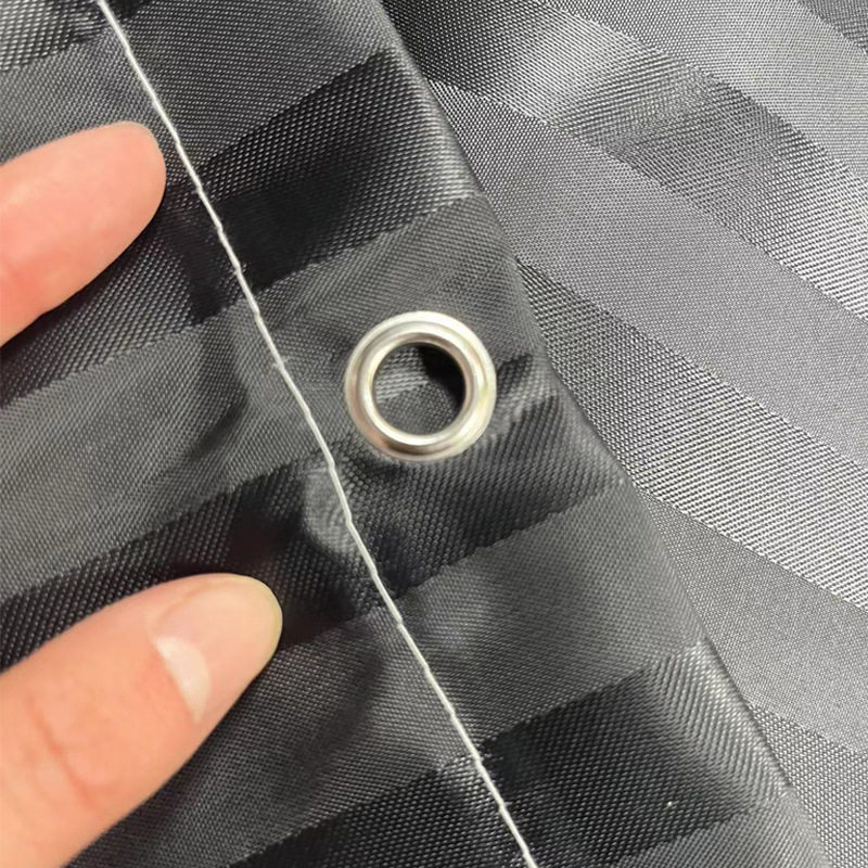 P经典条纹涤纶浴帘不锈钢