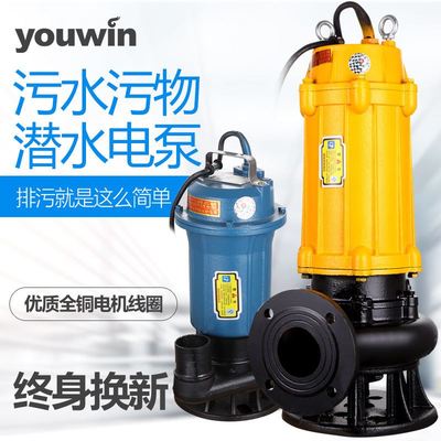 污水泵潜水泵220v无堵塞排污泵化粪池抽水机抽水泵家用工业用泵